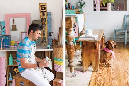 Fernando dedica varias horas del día a trabajar en su taller y Pascualina lo acompaña