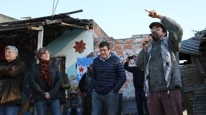 Fernando Esteche en el acto junto a Mariotto y Boudou