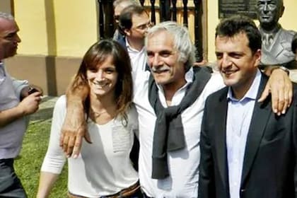 Fernando Galmarini, con su Malena y su yerno, Sergio Massa