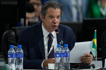 Fernando Haddad durante una reunión de ministros de Finanzas y gobernadores de bancos centrales del G-20