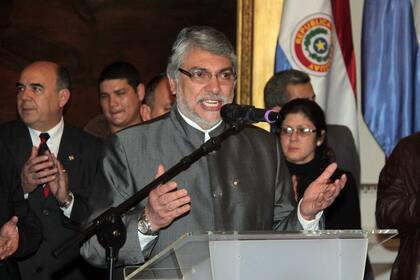 Fernando Lugo, durante su discurso de despedida