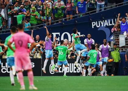 Festeja Seattle Sounders la conquista de Paul Rosthrock y sufre Luis Suárez; Inter Miami no exhibió la contundencia del rival y cayó por 3 a 0 en la final de la Leagues Cup