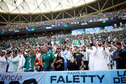 Festejo de los hinchas de Arabia Saudita