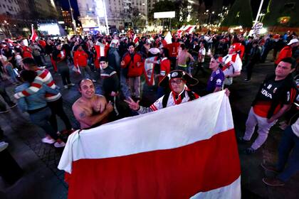 Festejos de los simpatizantes de River Plate en el Obelisco