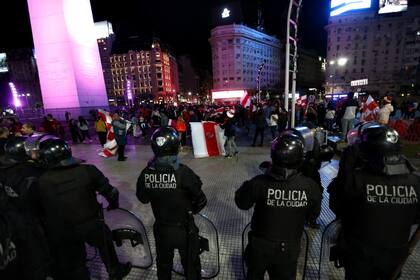 Festejos de los simpatizantes de River Plate en el Obelisco