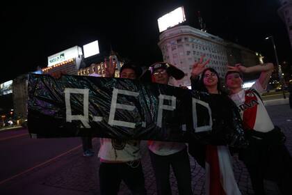 Festejos de los simpatizantes de River Plate en el Obelisco