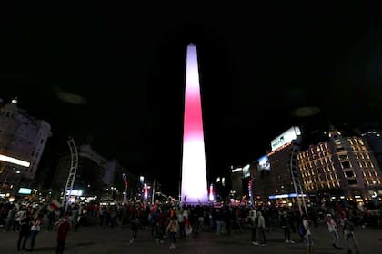 Festejos de los simpatizantes de River Plate en el Obelisco