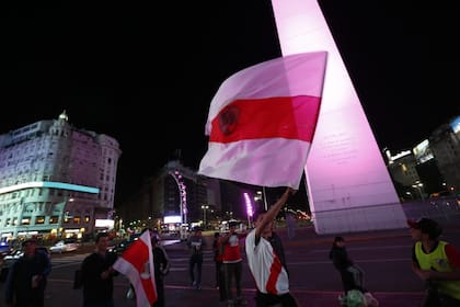 Festejos de los simpatizantes de River Plate en el Obelisco