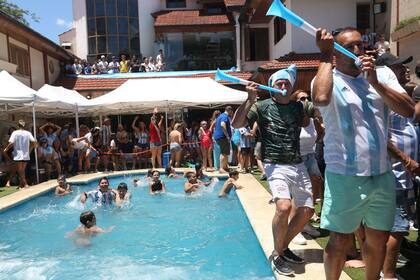 Festejos en la casa de Maradona