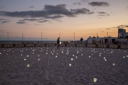 Obra de Jim Denevan en el Faena Festival