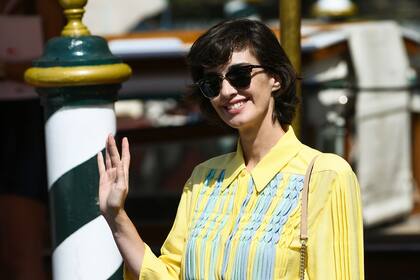 La actriz española Paz Vega al llegar a Venecia