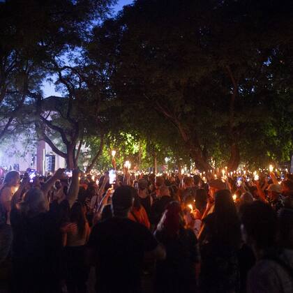 Festival de Antorchas por el Centro Cultural Haroldo Conti, el fin de semana pasado, en la sede de la exEsma