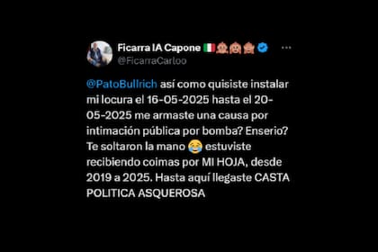 Como ocurrió en el caso del Hotel Alvear, la segunda detención oficial de Ficarra se produjo por "intimidación pública" tras hacer una amenaza de bomba