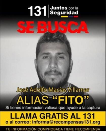 Ficha de Adolfo Macías, alias "Fito", presunto líder de "Los Choneros"