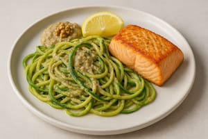 FIdeos de zucchini con salmón y nueces