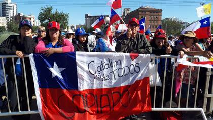 Fieles que llegaron desde Chile para la beatificación de la Madre Catalina