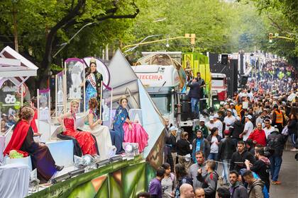 Carrusel de las Reinas, una de las actividades principales de la semana de la Fiesta de la Vendimia en Mendoza, Argentina, el sábado 9 de marzo de 2019