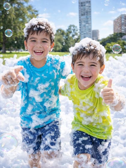 Fiesta de la espuma en Imaginá Bocha