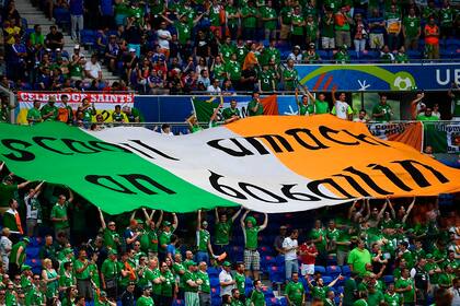 Fiesta irlandesa en la Eurocopa 2016, antes del octavo de final ante Francia, cerca de Lyon.