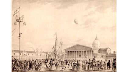 Fiestas Mayas, litografía de Carlos Pellegrini de 1841