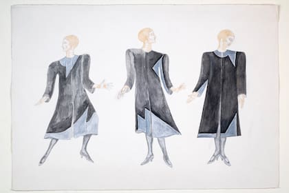 Figurines para el vestuario de la ópera contemporánea "Lucía!", compuesta por Sergio Rendine y estrenada en el Teatro de San Carlo de Nápoles