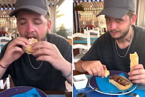 Filmó a su novio inglés probando por primer vez el "chori"