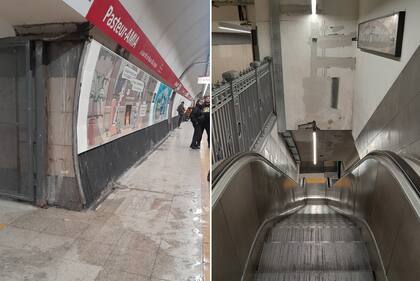 Filtraciones y obras inconclusas sobreviven en la estación Pasteur-AMIA, pese a los tres meses de trabajos
