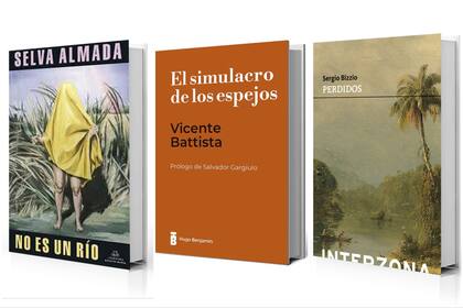 Finalistas: "No es un río", de Selva Almada;
"El simulacro de los espejos", de Vicente Battista, y "Perdidos", de Sergio Bizzio