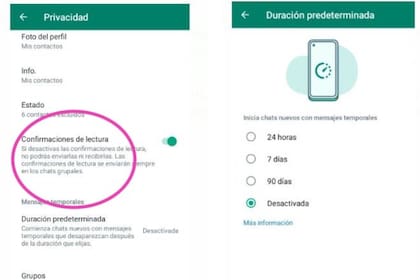 Finalmente, se puede elegir si se quiere que los mensajes, fotos y videos se borren en 24 hotas, 7 días o 90 días