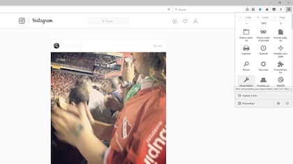 Firefox también permite activar un modo que permite ver la versión móvil de Instagram