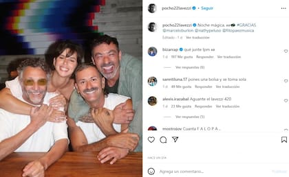 Fito Páez, Nathy Peluso y Pcho Lavezzi juntos en España