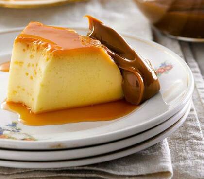 Flan con dulce de leche