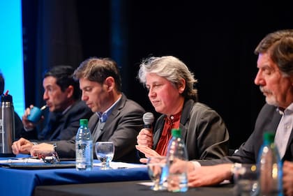 Flavia Terigi, junto a Axel Kicillof y Alberto Sileoni
