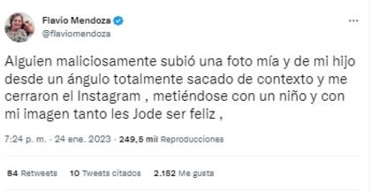 Flavio Mendoza estalló de furia luego que le cerraron la cuenta de Instagram