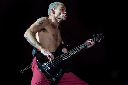 Flea en el show de RHCP en Lollapalooza Argentina 2014