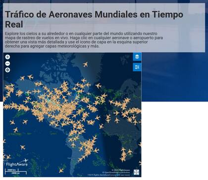 FlightAware permite localizar cualquier vuelo comercial que esté en el aire (FlightAware)