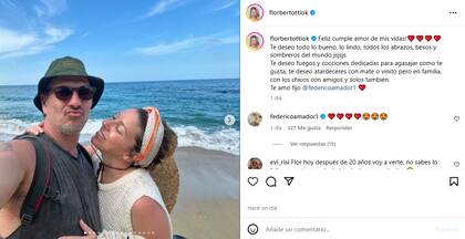 Flor Bertotti compartió un romántico posteo para Federico Amador en el día de su cumpleaños (Foto: Instagram @florbertottiok)
