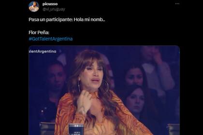 Flor Peña llamó la atención por la cantidad de veces que lloró durante el programa (Captura Twitter)
