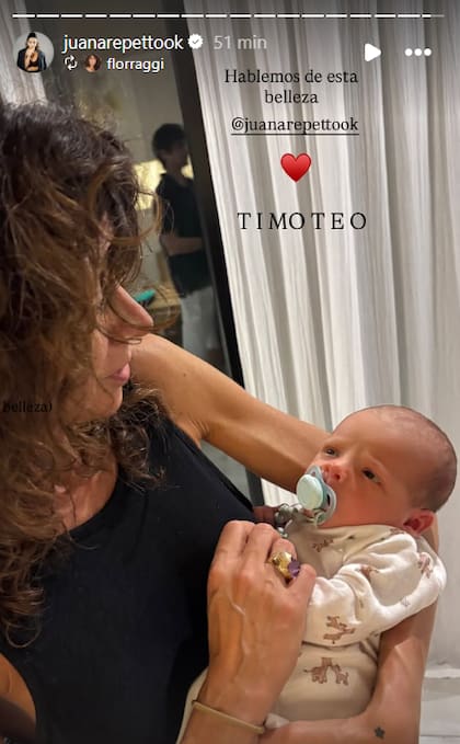 Flor Raggi encantada con la llegada de su nieto