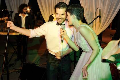 Flor y Felipe Colombo en pleno show.