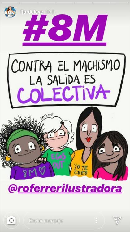 Florencia de la V compartió en sus stories de Instagram esta ilustración.