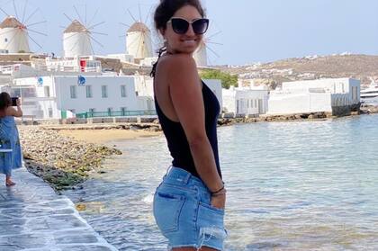 Florencia en uno de sus destinos favoritos: Mykonos, Grecia.