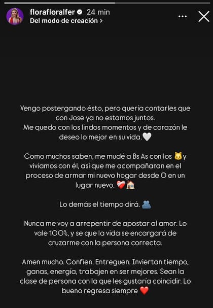 Florencia Fernández de Love is Blind anunció el fin de la relación con José Luis Fariña