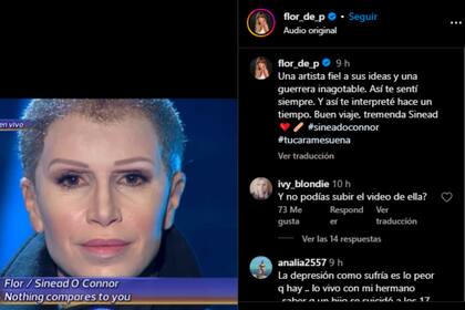 Florencia Peña recordó su caracterización como Sinead O’Connor, (Captura Instagram @flor_de_p)