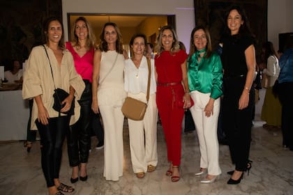 Florencia Perotti, Jimena López de HelpArgentina, junto a las madrinas de “Construyendo”, Silvina Pueyrredón, Nathalie Sielecki y Mariana Bagó, María Noel Crucci y la exministra de Desarrollo Social, Carolina Stanley.