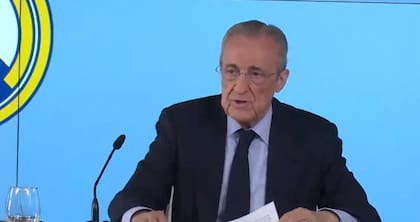 Florentino Pérez durante la conferencia de prensa con Real Madrid