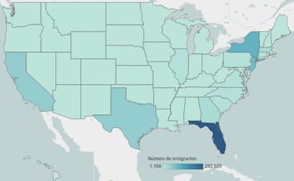 Florida alberga el 35% de los colombianos en EE.UU., seguido por Nueva York (13%) y Nueva Jersey (11%), concentrando casi el 60% de la comunidad