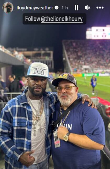Floyd Mayweather, durante el partido de Messi con Inter Miami ante Nashville