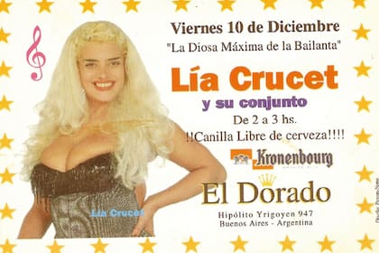 Flyer del show de Lía Crucet, la reina de la bailanta.