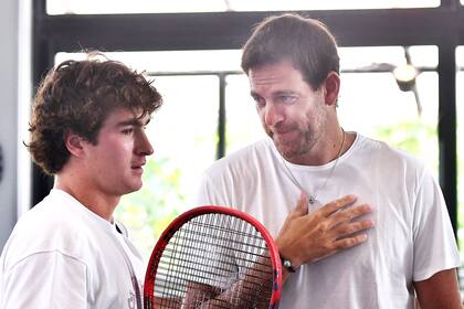 Fonseca y Del Potro, en febrero pasado, durante el Río Open